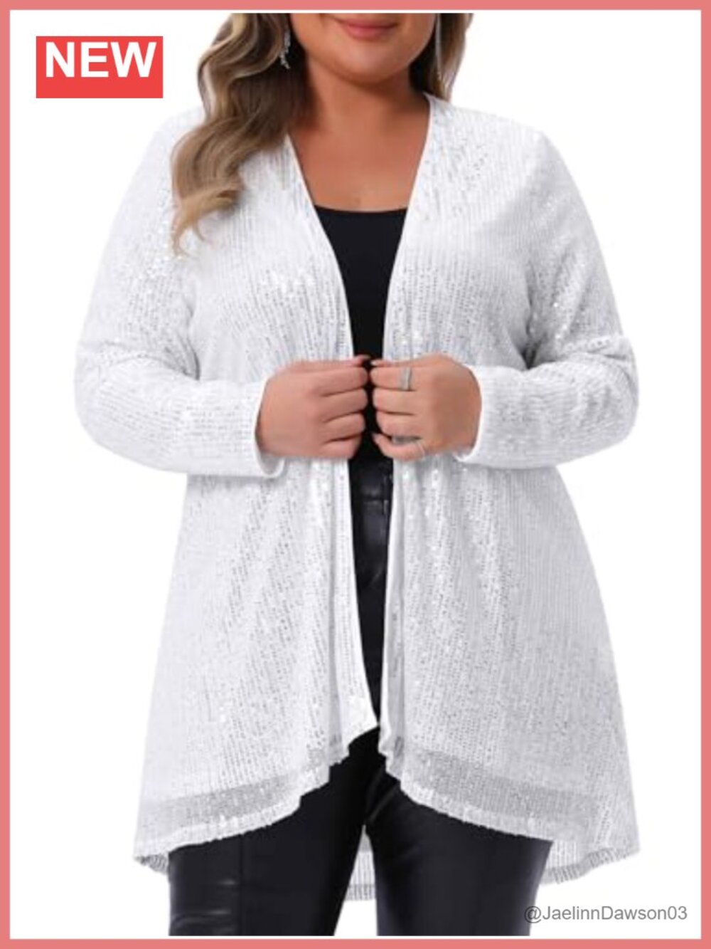 Sequin Glitter Cardigan Plus Size Long Sleeve